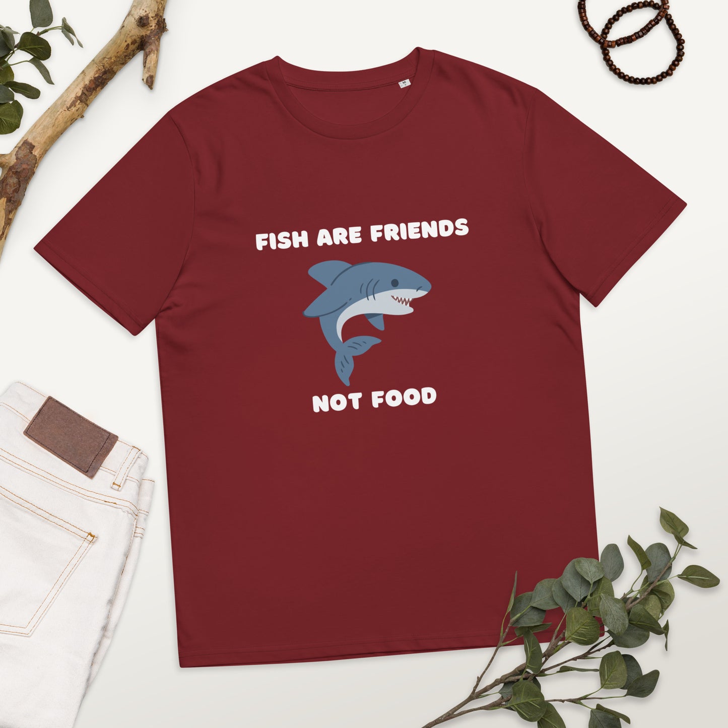 Fish are Friends Not Food - Unisex organic cotton t-shirt