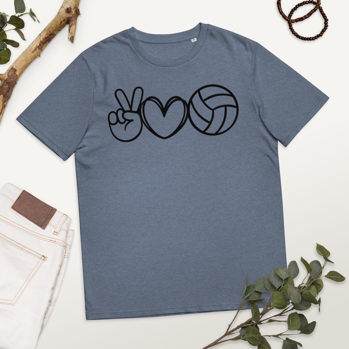 Peace Love & Volleyball - Unisex organic cotton t-shirt