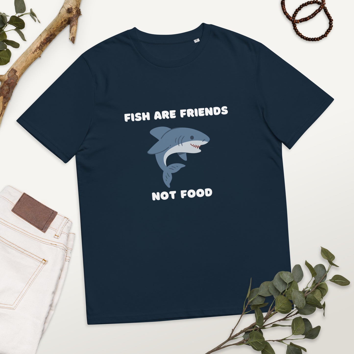 Fish are Friends Not Food - Unisex organic cotton t-shirt
