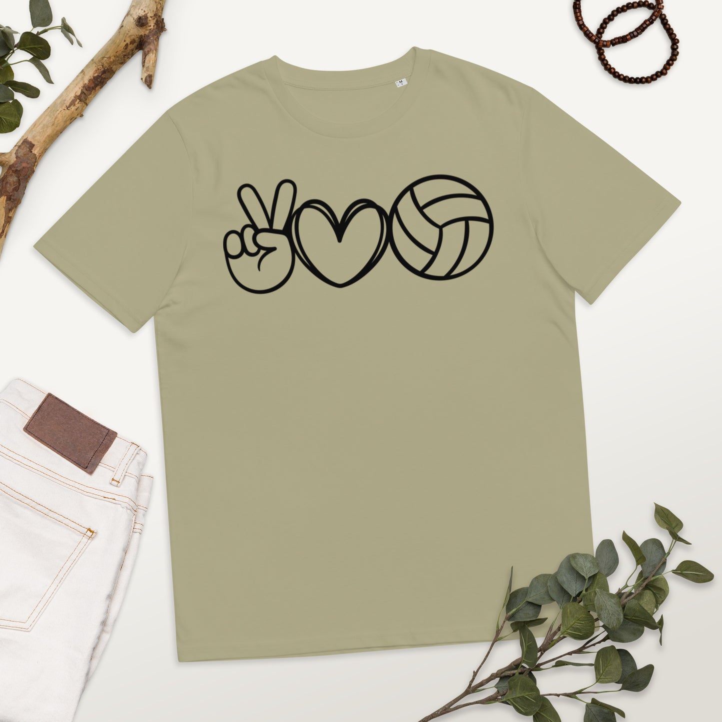 Peace Love & Volleyball - Unisex organic cotton t-shirt
